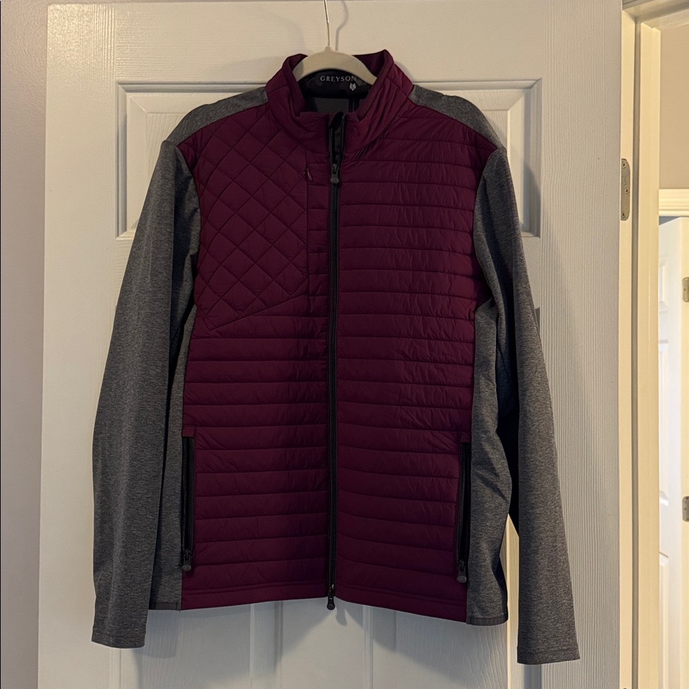 Greyson Men's Quilted Puffer Jacket - Purple and Gray